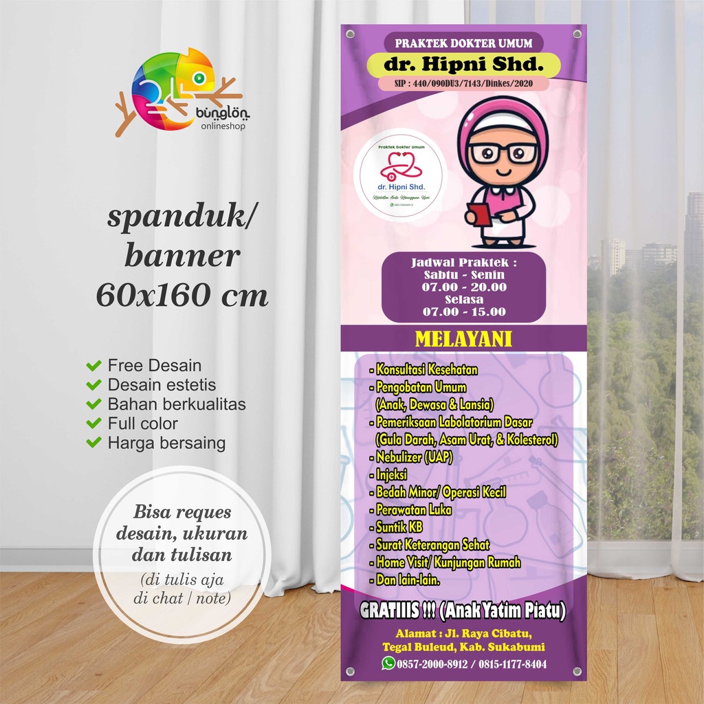 Jual Size 60x160 Spanduk Banner Praktek Dokter Umum Shopee Indonesia 2158