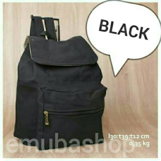 Tas Punggung | Tas Wanita | Ransel Kanvas | Ransel Wanita | Tas Kanvas Black