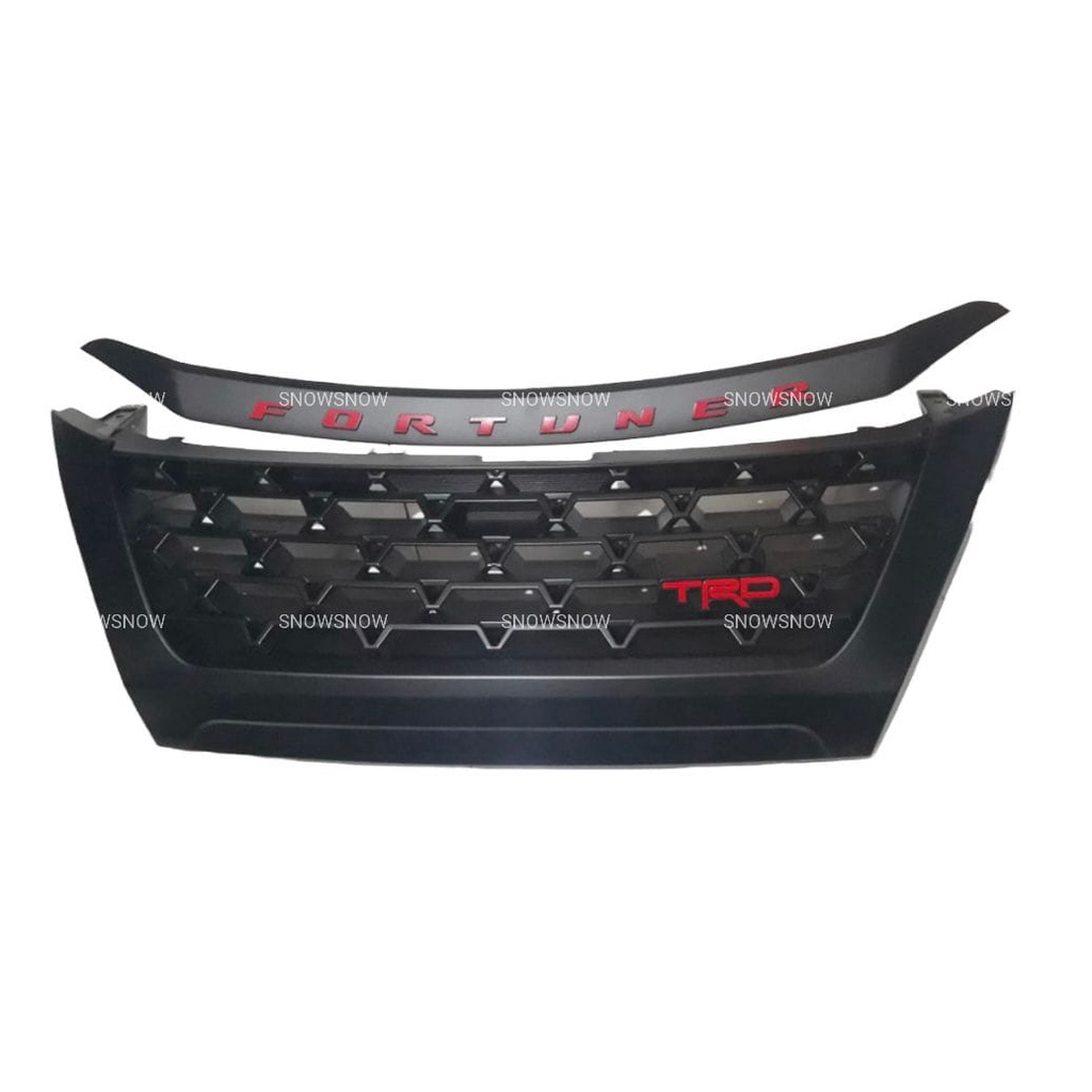 Paket Grill Hood Molding All New Fortuner TRD 2016 2018 2019 Hitam