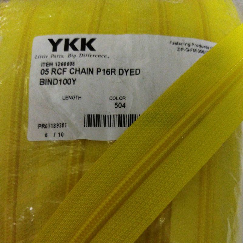 Resleting YKK Meteran No.5 Koil Warna Kuning 504