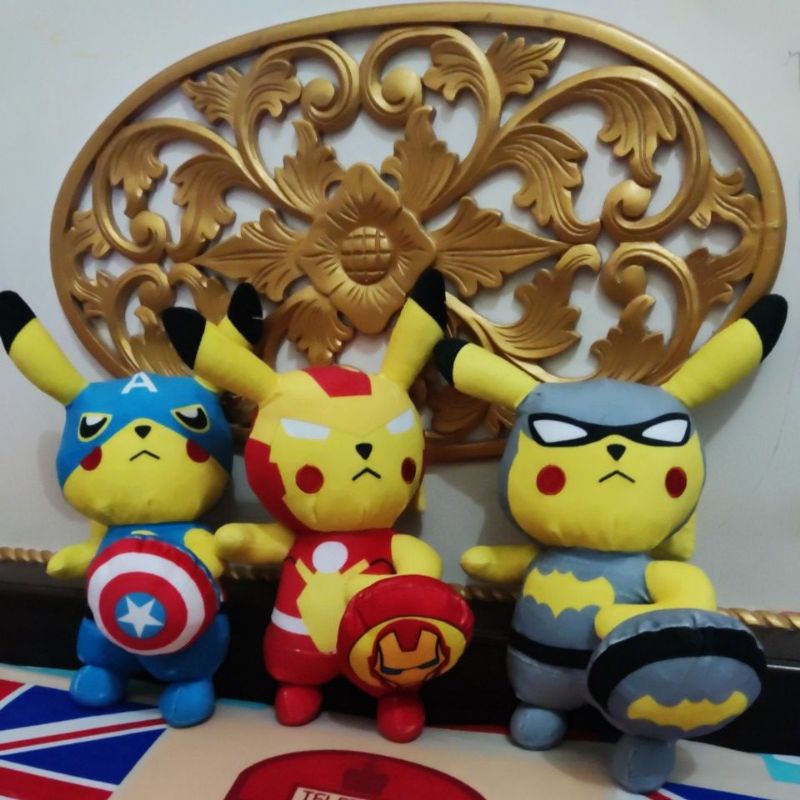 Boneka Pokemon - Pikachu kostum hero : captain america iron man batman original nakajima amuse