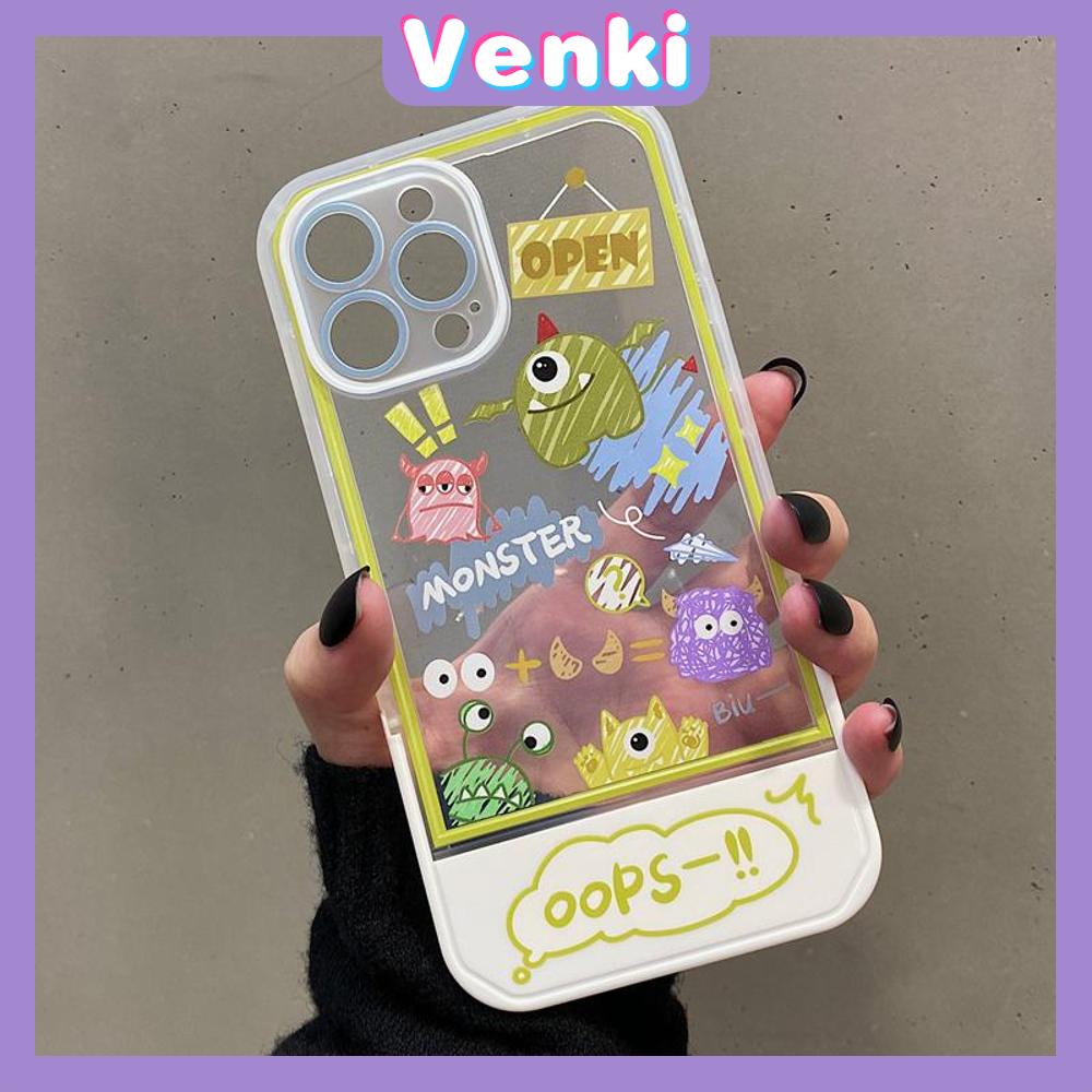 iPhone Case Silicone Soft Case Clear Case Folding Stand Airbag Shockproof Protection Camera Cartoon Cute Monster Zoo Compatible For iPhone 11 13 Pro Max 12 Pro Max 7Plus xr