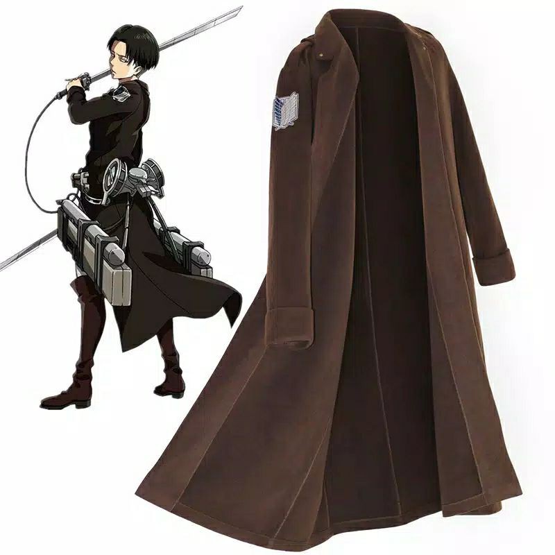 Attack on Titan/Shingeki no Kyojin Coat Cosplay Costume Anime Male Female Levi, Mikasa