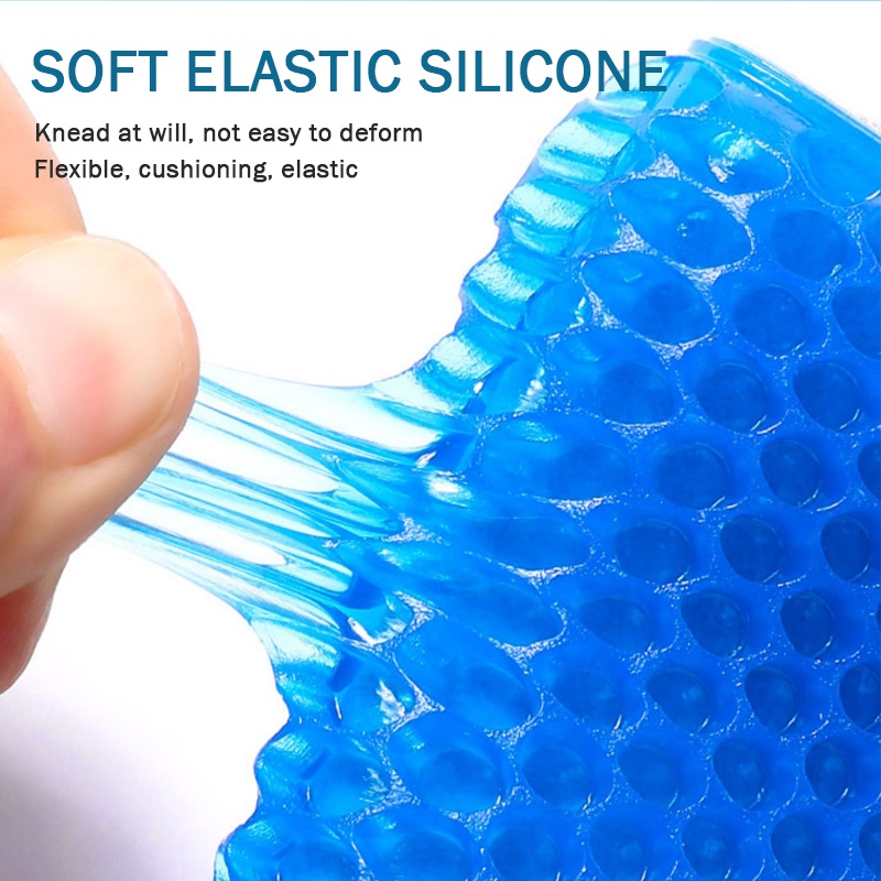 1 Pasang Insoles Sisipan Sepatu Desain Sarang Lebah Bahan Silicone Gel, Pijat Kaki Nyaman Dipakai Olahraga