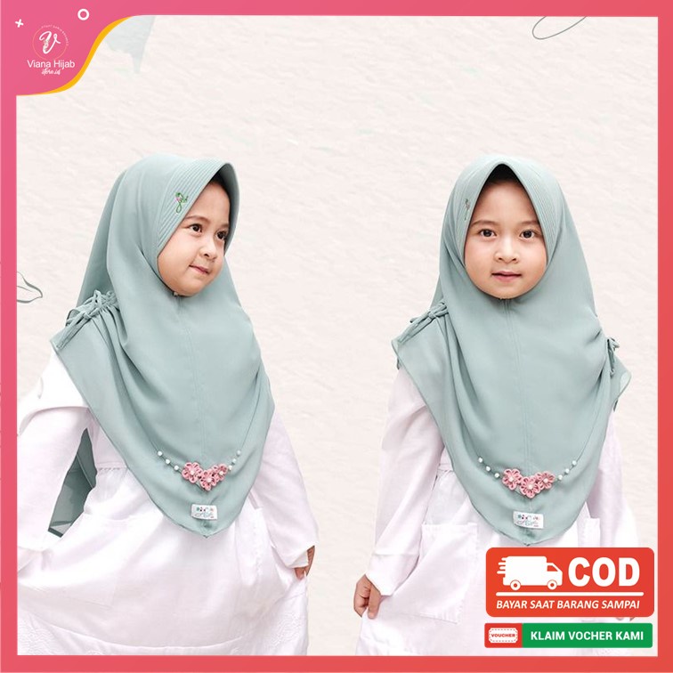 Khimar Anak Milka Kids By Azamka Hijab Jilbab Babydol 2 Layer