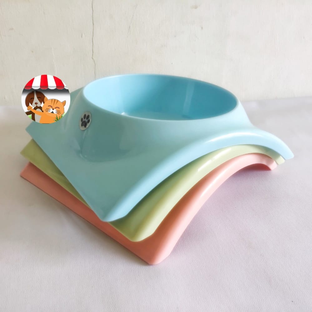 Tempat Makan Minum Single Curve Pet Bowl Kucing Anjing Kelinci Hewan