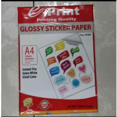 

kertas sticker glossy A4 135gr