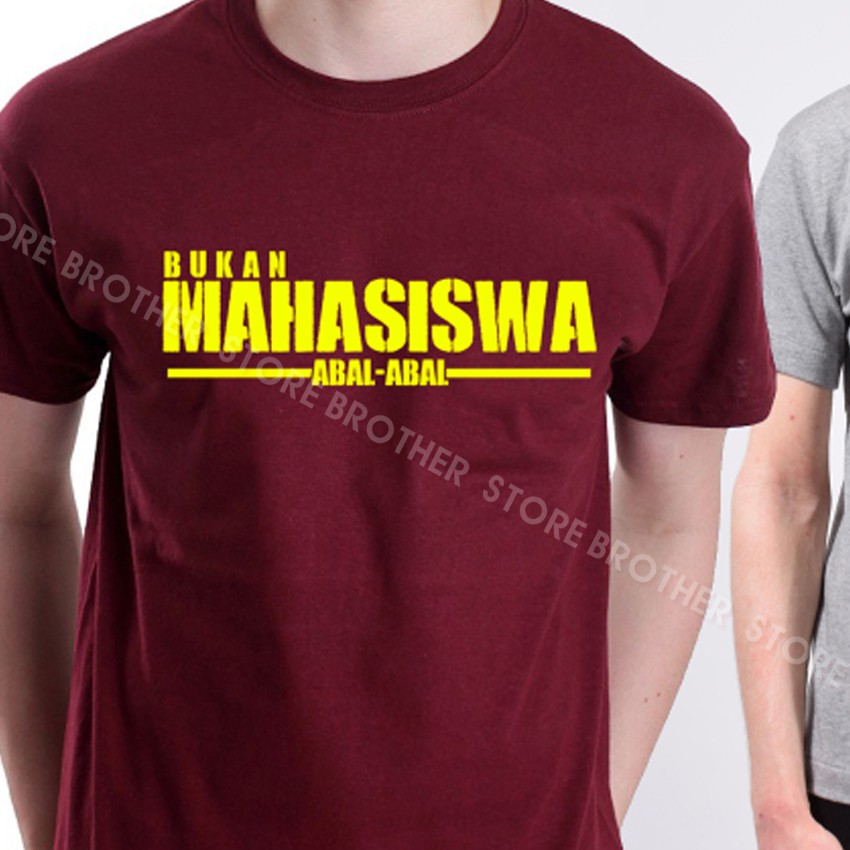 Kaos Distro Bkn Mahasiswa Abal Abal Yellow - Black Premium