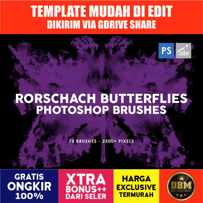 75 Rorschach Butterflies - Photoshop Brushes