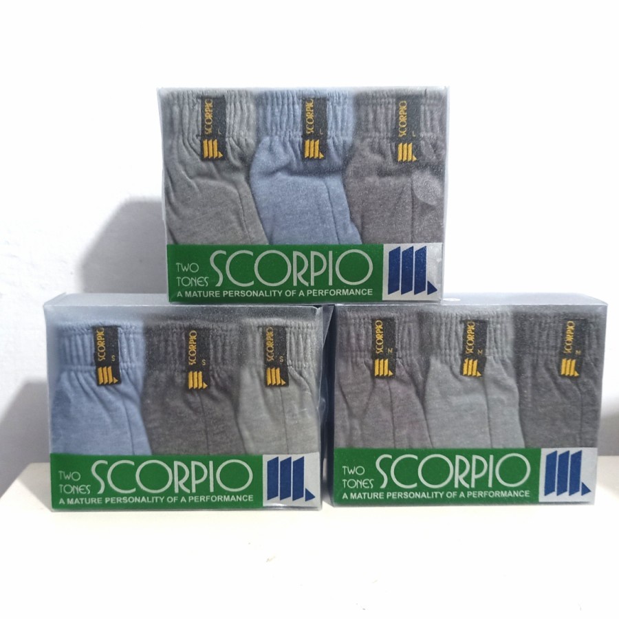 SCORPIO Set 3pcs Celana Dalam Pria Berkualitas CD Underwear Pakaian Dalam