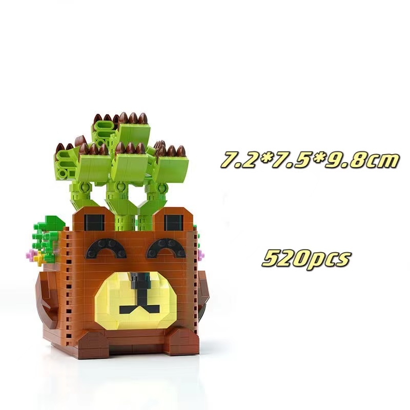 Mainan Balok Bangunsusun Model Lego Bentuk Hewantanaman Succulent Untuk Hadiah Anak