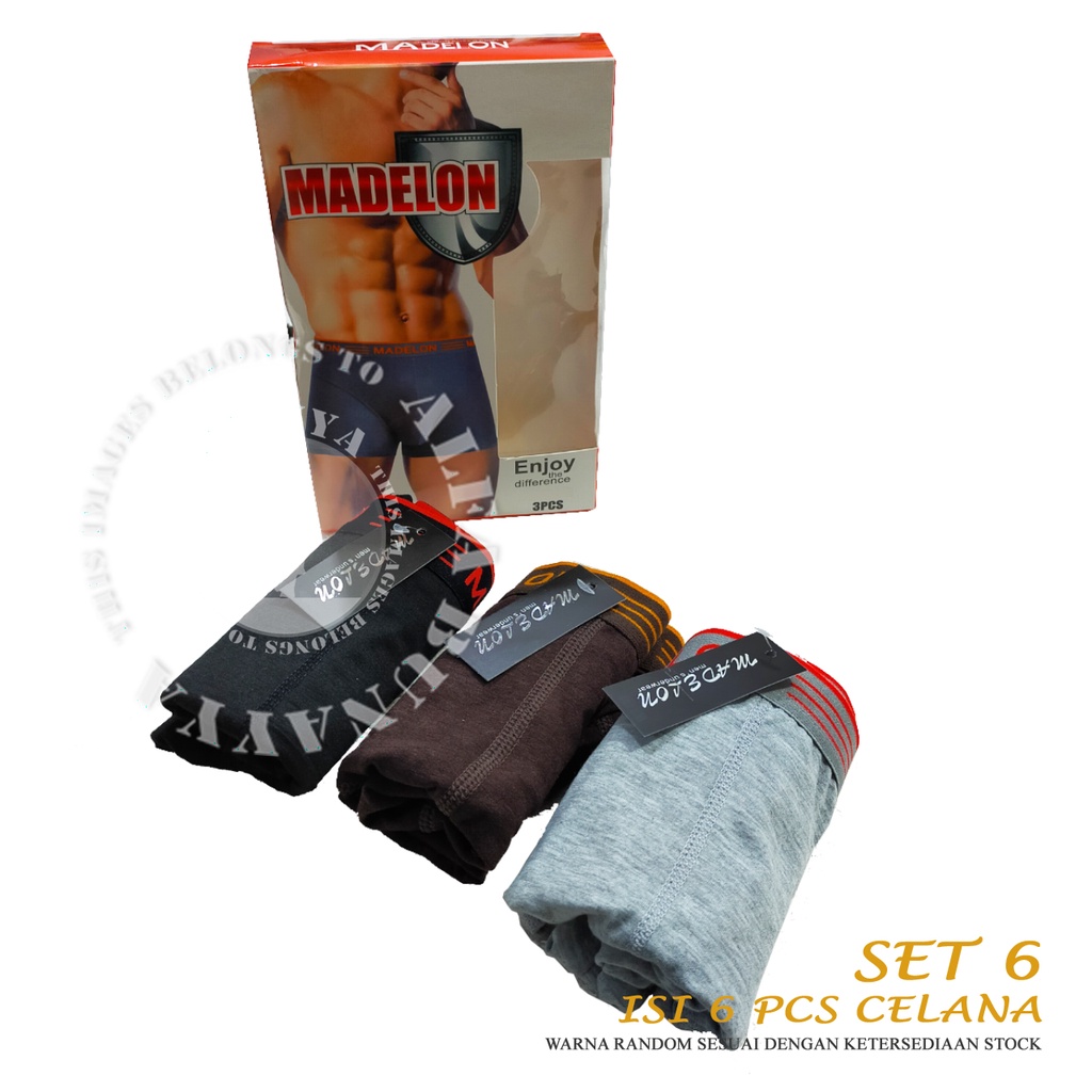 3 Celana Dalam Pria MADELON BOXER - MDBX8 - CD Dewasa - Remaja