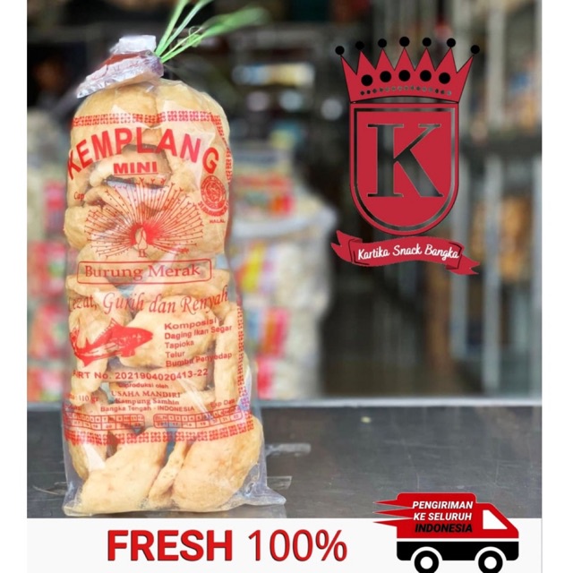 

Kemplang Panggang Ikan Mini Khas bangka Cap Burung Merak 120gr