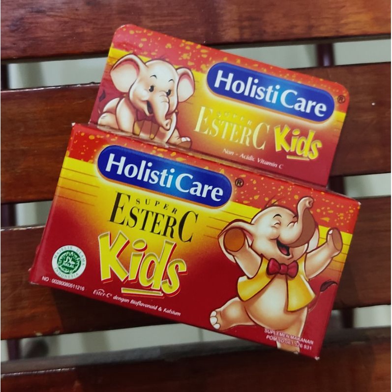 Holisti Care Ester C KIDS / 30 Tablet HISAP / RASA JERUK / MENGANDUNG XYLITOL KESEHATAN GIGI