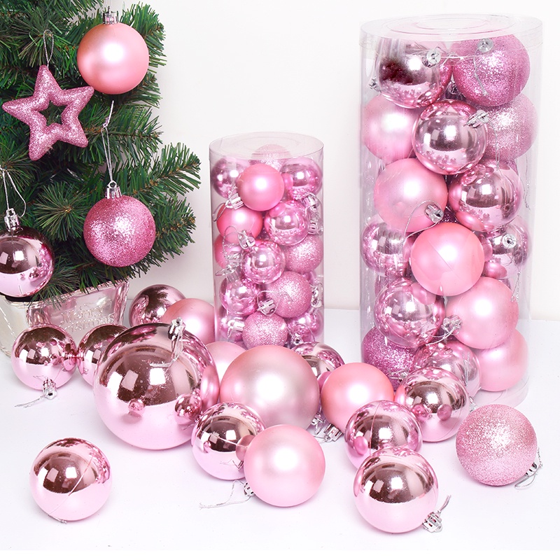 [ 24Pcs/Set 6cm Plastic Color Christmas Decoration Ball  Tree Decorative Pendant Accessories ]