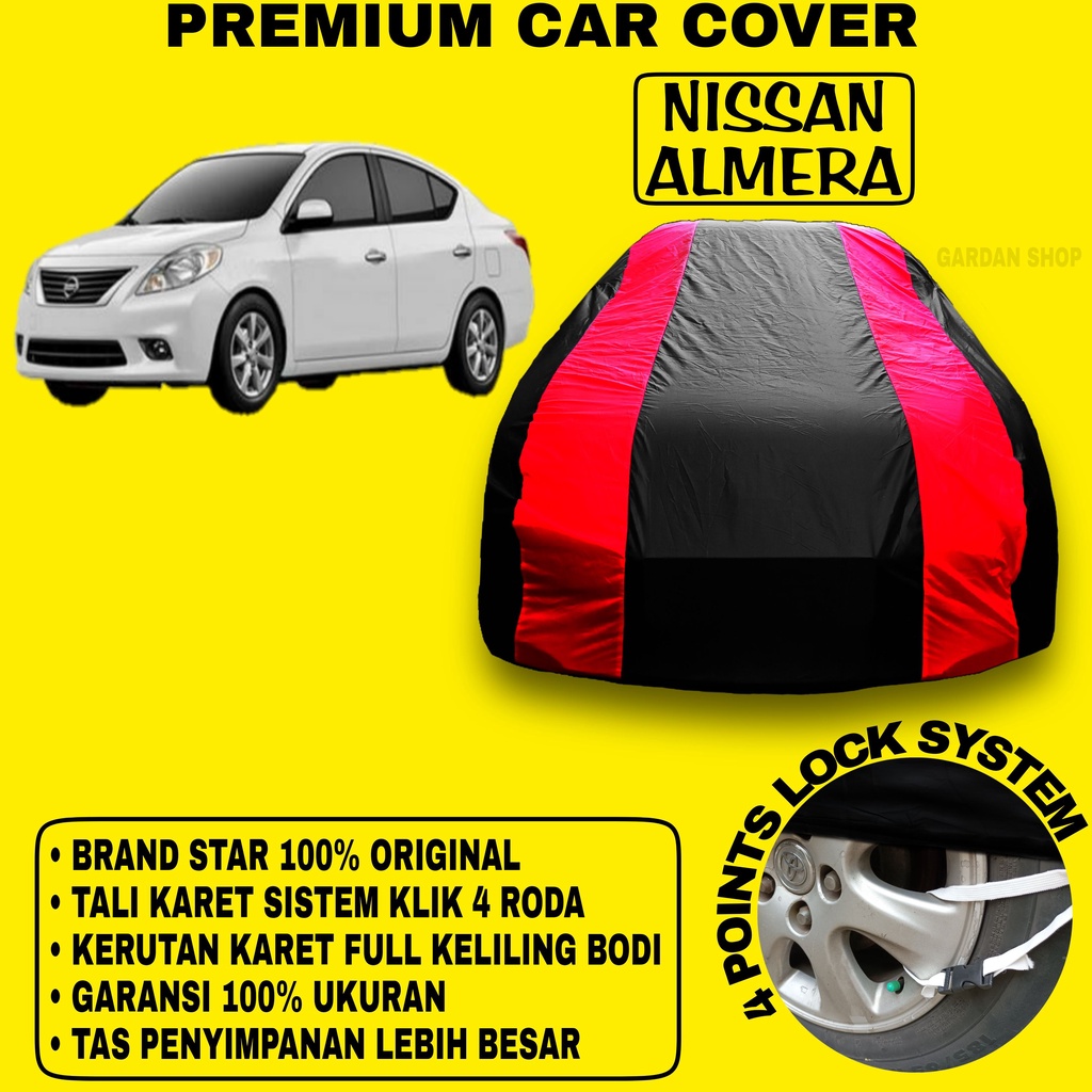 Body Cover NISSAN ALMERA Sarung Strip MERAH Penutup Pelindung Bodi Mobil Nissan Almera PREMIUM