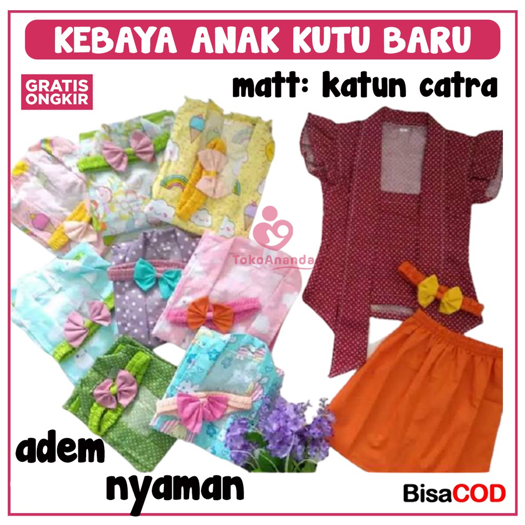 KEBAYA ANAK KUTU BARU PITA KARET / KEBAYA ANAK / SETELAN ANAK PEREMPUAN / KEBAYA ANAK PEREMPUAN