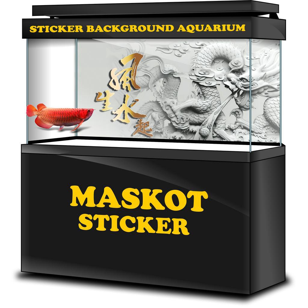 STICKER AQUARIUM, STIKER AKUARIUM, AQUASCAPE,  STIKER KACA AQUARIUM, STIKER BACKGROUND AQUARIUM, STIKER AQUARIUM DI BELAKANG, STIKER AQUARIUM DI LUAR,  STICKER WALLPAPRER AQUARIUM, STICKER AQUARIUM CUSTOM GAMBAR NAGA PUTIH BIRU