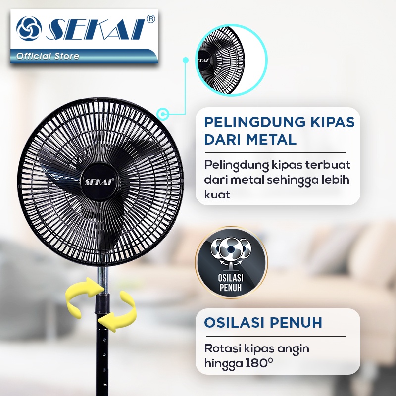 SEKAI Stand Fan HSO1017S Kipas Angin Tumpu 10 Inch HSO 1017S