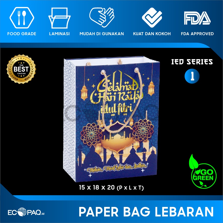 

Paper Bag Idul Fitri - Paper Bag Lebaran | 15x8x20 cm - PL-2 -( 5 Pcs )