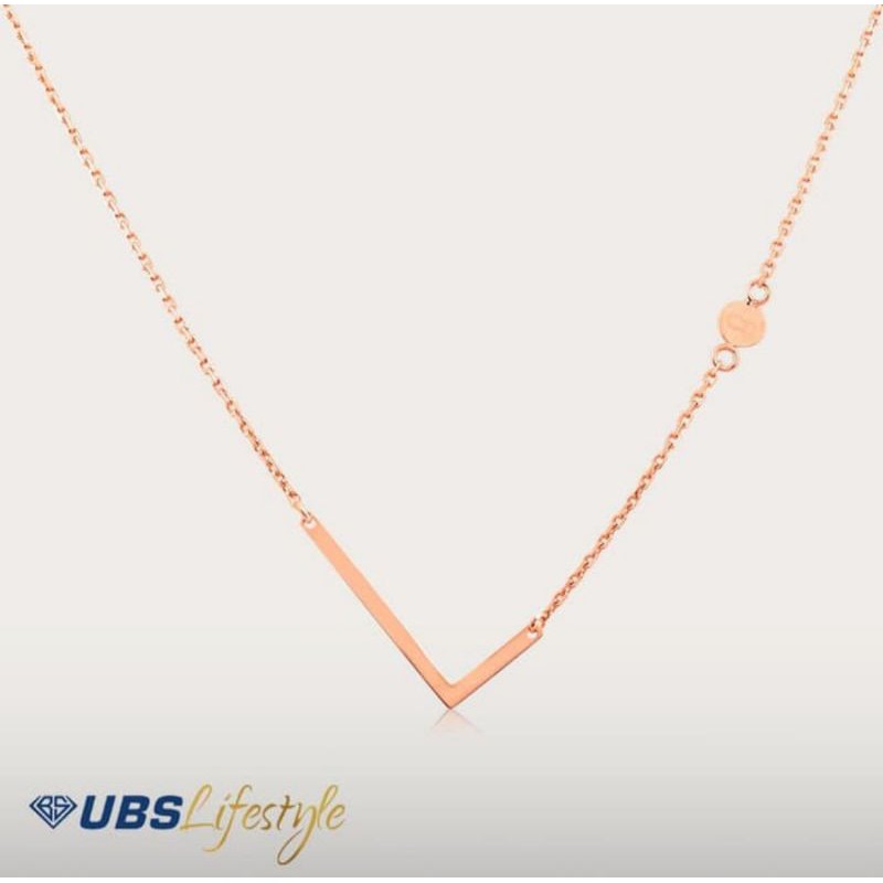 KALUNG EMAS UBS ALPHABETA CARENDELANO L - 750 ROSE GOLD - KKV13780-1