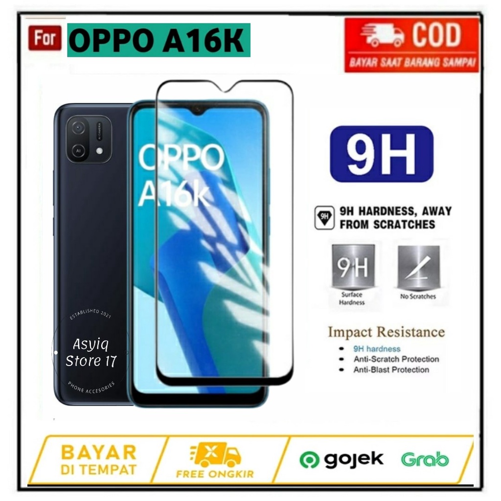 TEMPERED GLASS OPPO 16K TG LAYAR ANTIGORES KACA FULL COVER