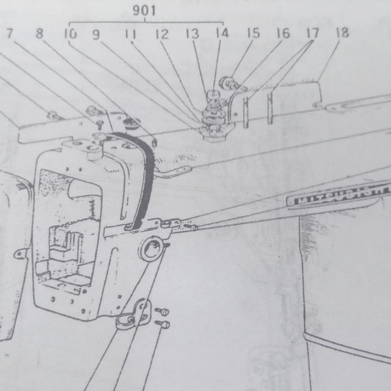 W-331471-810   Tension Atas Mesin Jahit Post Bed P / N 901