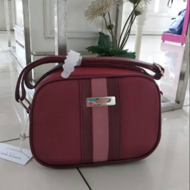 TAS SELEMPANG SOPHIE MARTIN AZURINE SLING MAROON KULIT