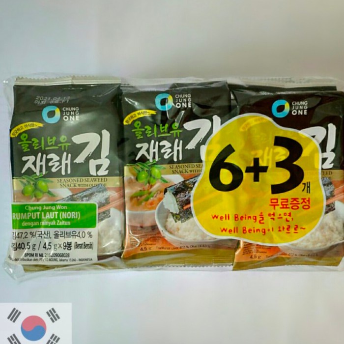 

ds201fs 6+3 Rumput Laut (Nori/Seaweed) Olive Oil Korea 9X4,5G | Chung Jung One Dscscv