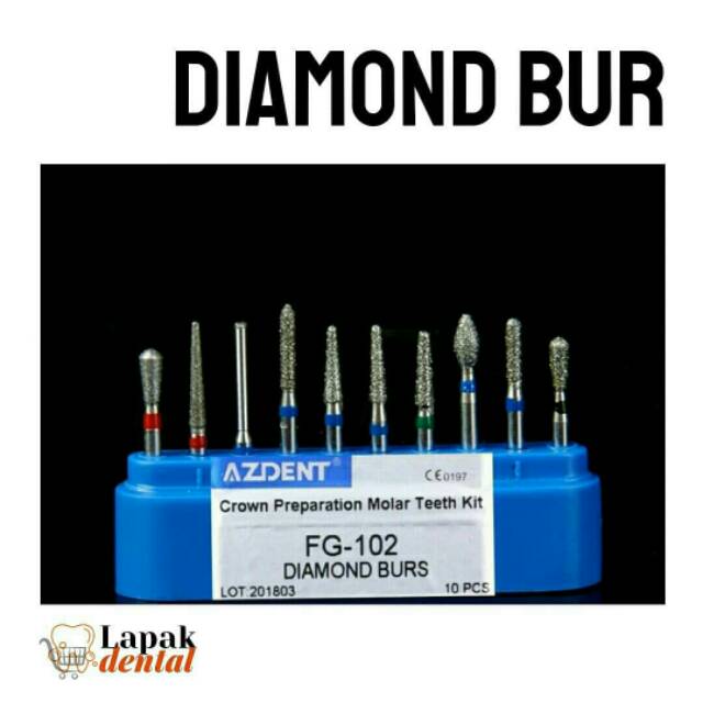 Dental Bur Diamond Preparasi Crown Mahkota Molar / Crown preparation burs