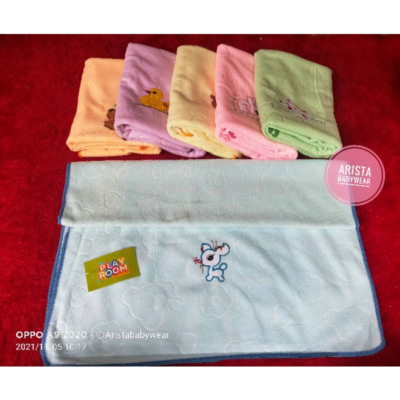 HANDUK BAYI (100x50cm) kain emboss lembut bordil lucu