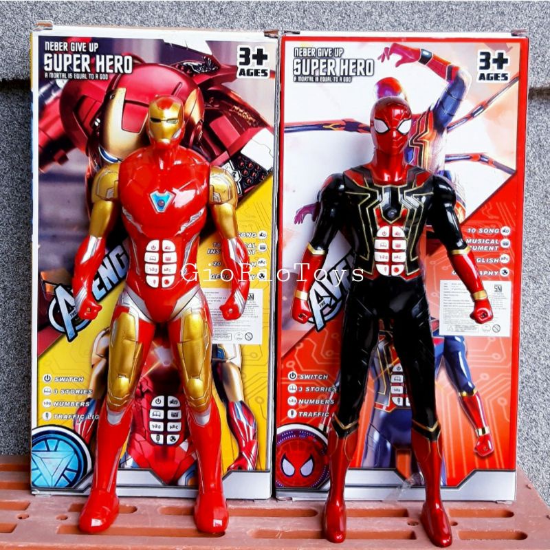 Mainan Anak Laki Laki Robot Superhero Avengers Ukuran Besar Robot Bisa Bercerita Dongeng Suara Musik