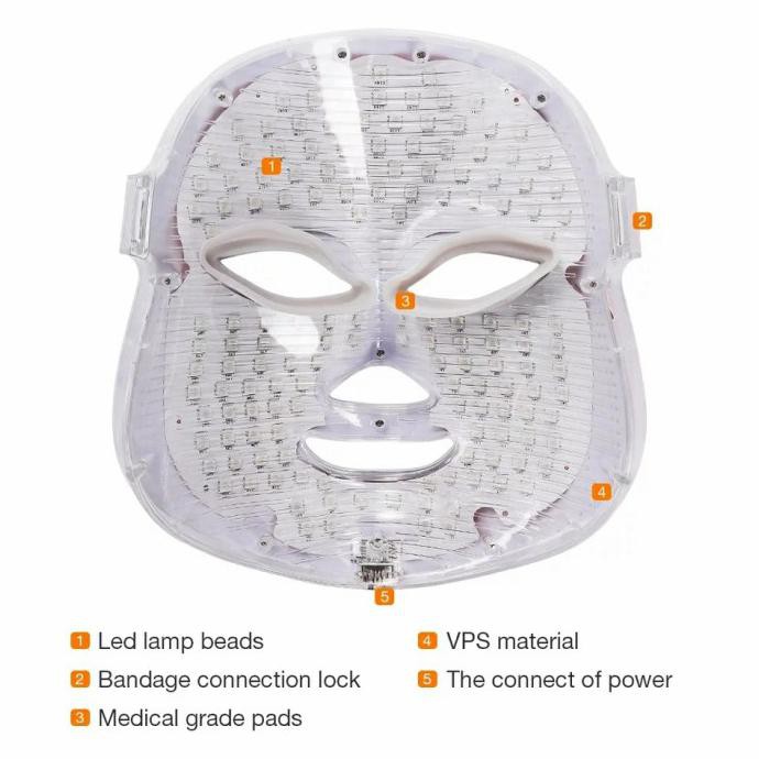 MASKER LED LIGHT THERAPHY MASK TOPENG PDT 7IN1 LED MASK 7 COLOR GOLD - PDT WAJAH