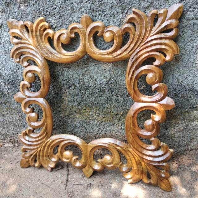 Cermin Hias Dinding Jati Ukir Mininalis Kaca Hias Jujur Barokah Furniture Jepara