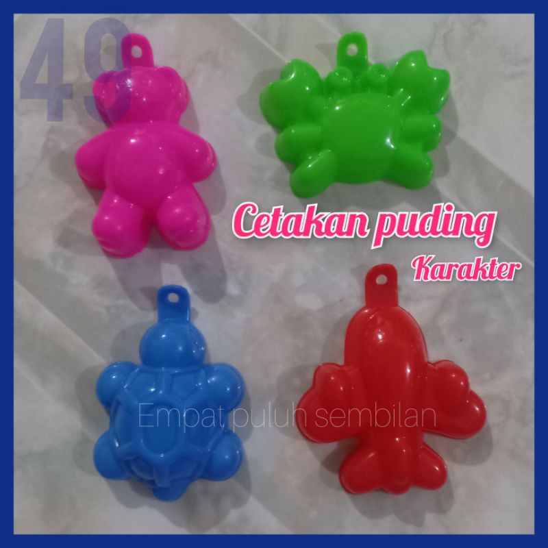 1 Lusin cetakan puding karakter panda kepiting kura pesawat / cetakan clay gypsum boneka