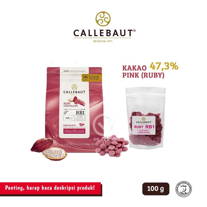 

Callebaut Ruby Couverture 47,3% (100gr) KHUSUS GOSEND & JNE YES