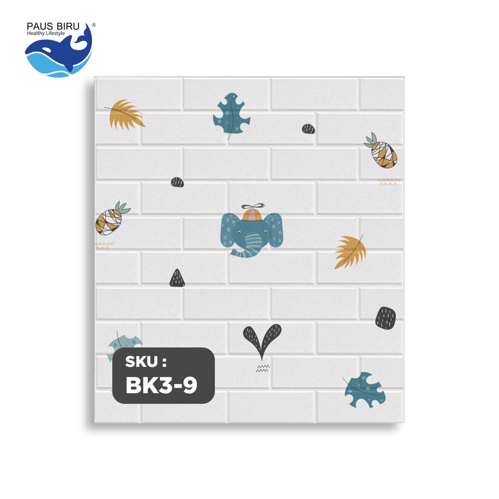 Paus Biru - Wallpaper dinding 3d motif gambar 70x77cm-ELEPHANT