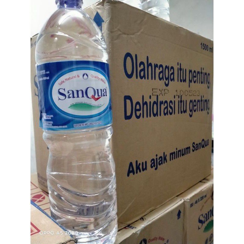 

Sanqua Botol Air Minum Kemasan 1,5 Liter Bukan Aqua 1 Dus isi 12 Botol