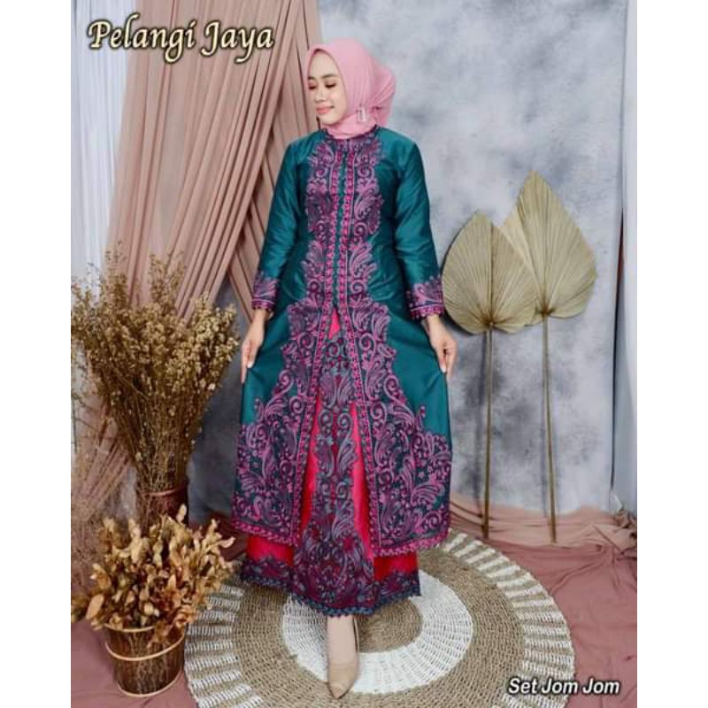 SETCEL KEBAYA TAFETTA//KEBAYA JOM JOM PELANGI JAYA