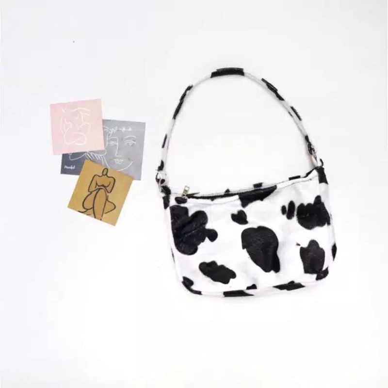 

Animal art ( Moo & Zebra) Boho bag