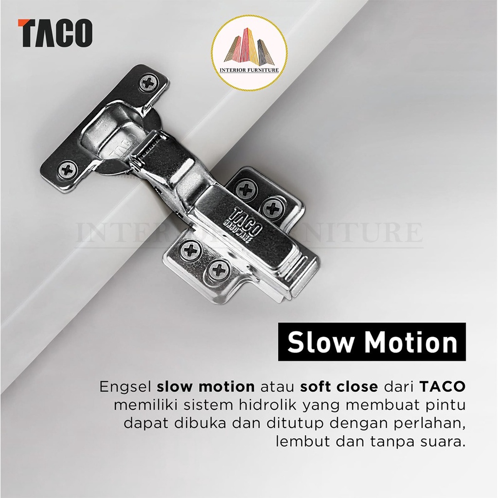 Engsel Lemari Engsel Sendok 35 MM Slow Motion Taco ET-01 Hydraulic Hinge