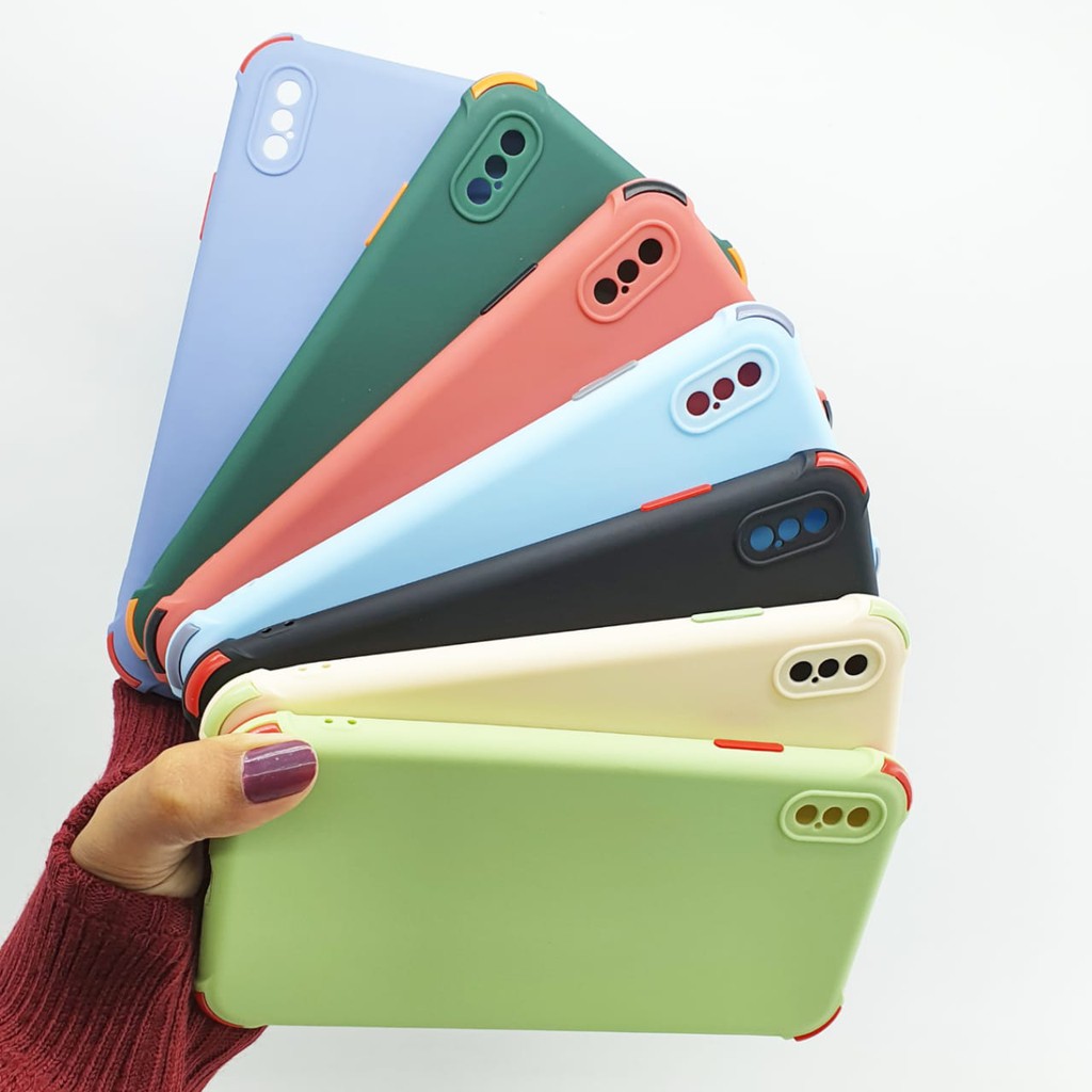 Iph XS Max Softcase Candy Crack Macaron 2 Tone Plus Pelindung Camera