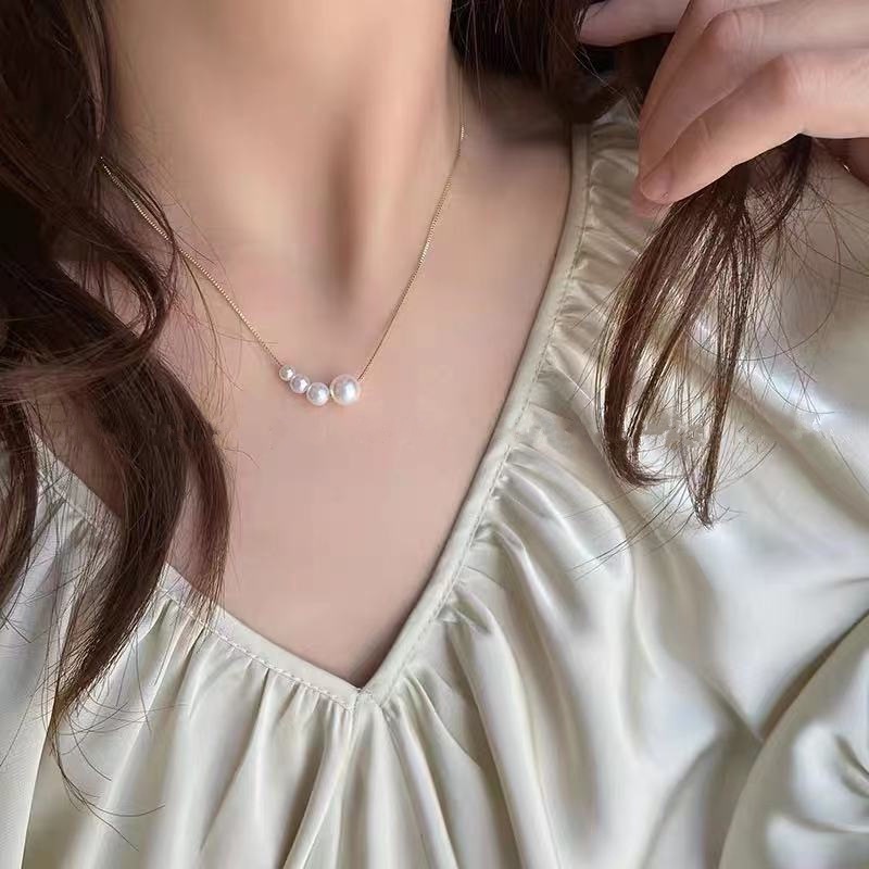 Summer Pearl Necklace 2021 New Female Light Luxury Niche Clavicle Chain Ins Trend Design Sense Fashion Simple Accessories Jewelry Gift