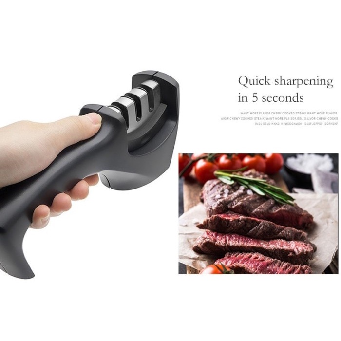Alat Pengasah Pisau Dan Gunting Model Stick 3 Slot Sangat Tajam / Knife Sharpener