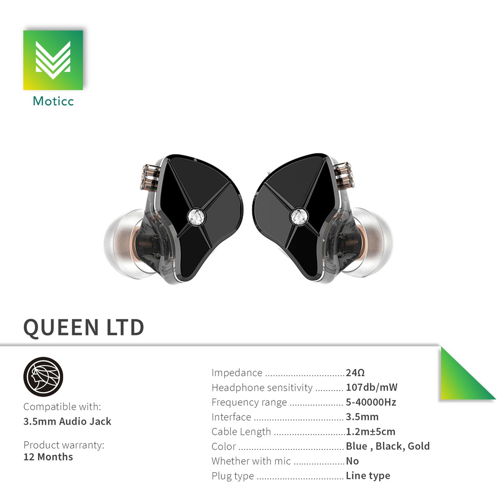 ✅ [Garansi 1 Tahun] TFZ QUEEN LTD HiFi In Ear Monitor Earphone With Detachable Cable