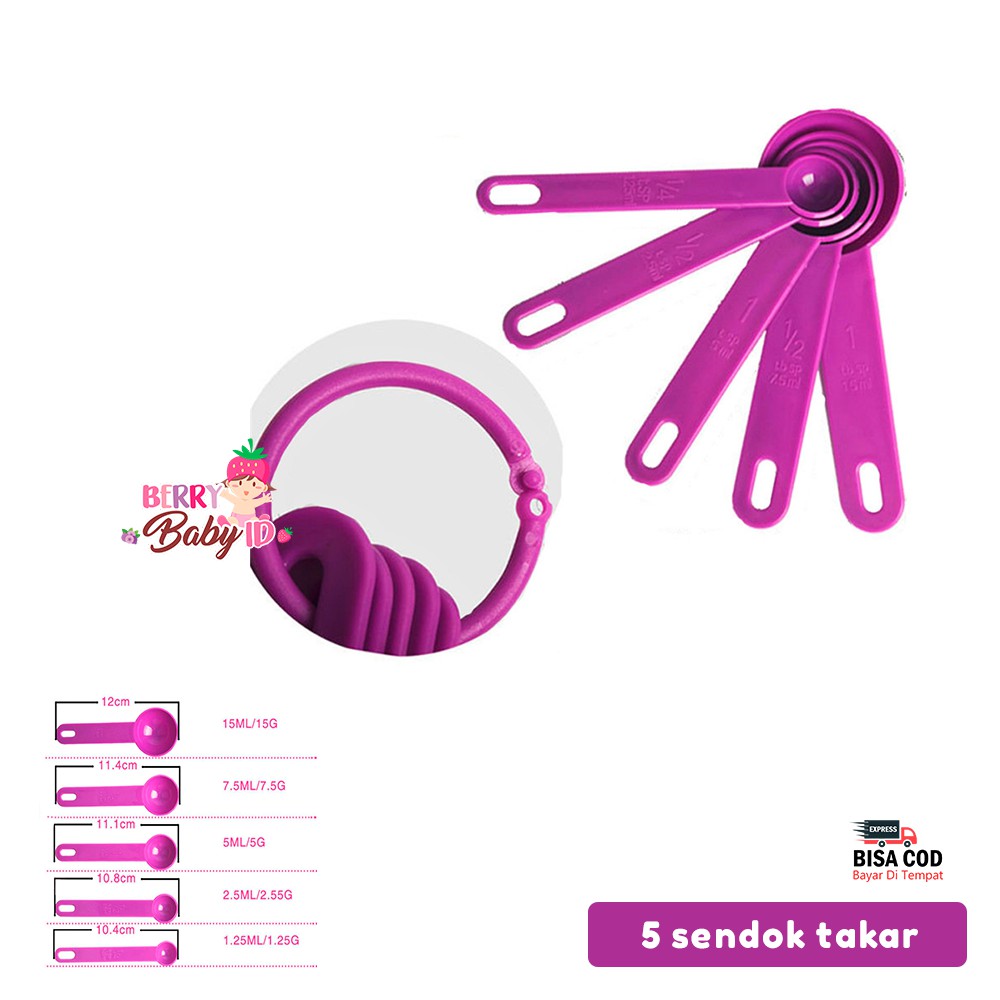 Berry Mart 5in1 Sendok Takar Measuring Spoon Cup Peralatan Masak JKN020 Berry Mart