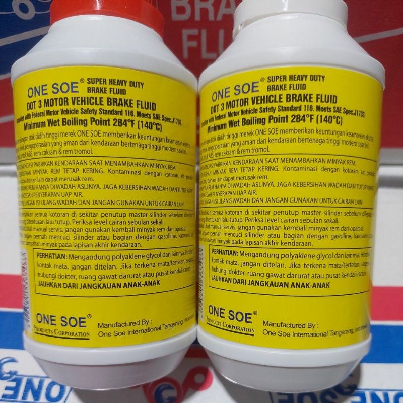 Minyak Rem One Soe 300ML Warna Merah &amp; Putih Oli Rem Brake Fluid Dot 3 untuk motor /mobil