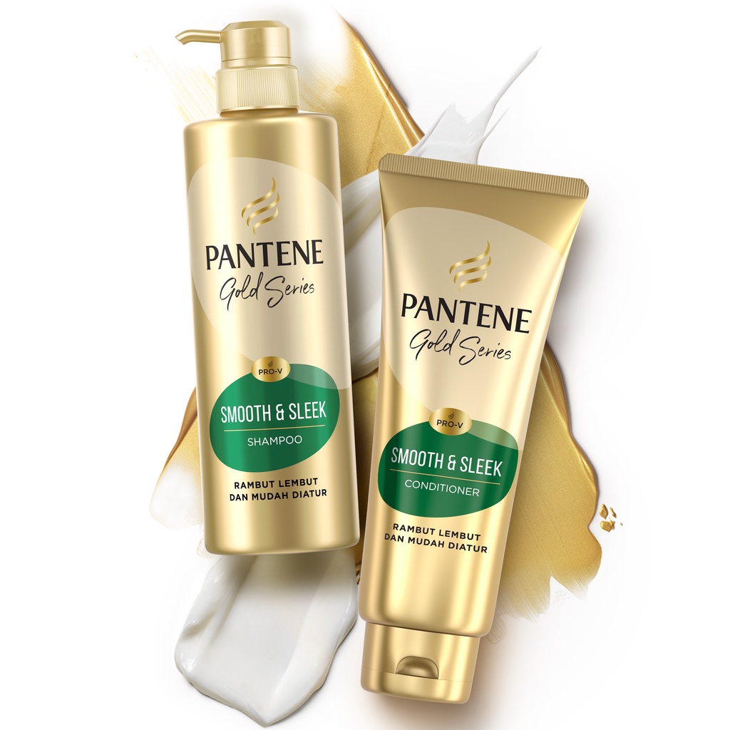 Pantene Pro-V Gold Series Smooth &amp; Sleek Shampoo 270 ml - Paket Isi 2