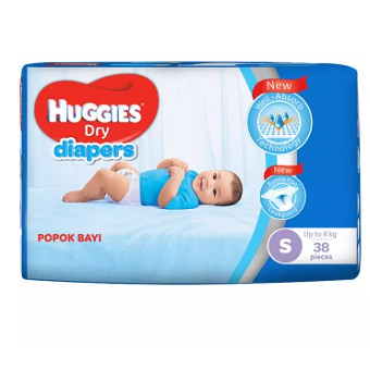 Popok Bayi Huggies Dry Diaper Pants S 38S