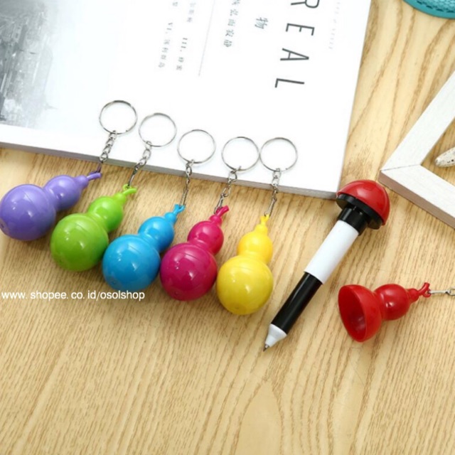 1 LUSIN Pulpen Labu Hulu / selusin gel pen lucu unik capsul / grosir bolpen murah souvenir